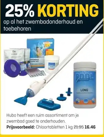 Hubo Hubo heeft een ruim assortiment om je zwembad goed te onderhouden. aanbieding