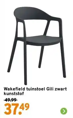 GAMMA Wakefield tuinstoel Gili zwart kunststof aanbieding