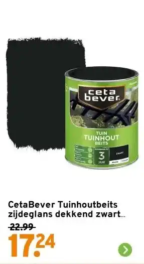 GAMMA CetaBever Tuinhoutbeits zijdeglans dekkend zwart 750 ml aanbieding