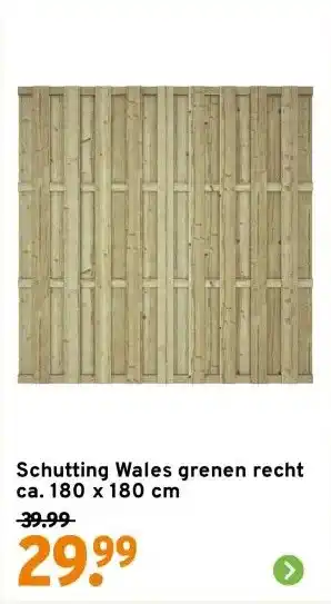 GAMMA Schutting Wales grenen recht ca. 180 x 180 cm aanbieding
