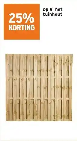 GAMMA 25% KORTING op al het tuinhout aanbieding