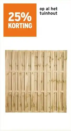 GAMMA 25% KORTING op al het tuinhout aanbieding