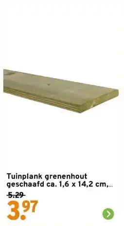 GAMMA Tuinplank grenenhout geschaafd ca. 1,6 x 14,2 cm, lengte ca. 180 cm aanbieding
