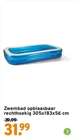 GAMMA Zwembad opblaasbaar rechthoekig 305x183x56 cm aanbieding