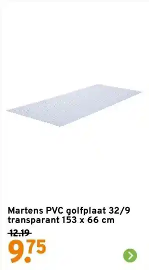 GAMMA Martens PVC golfplaat 32/9 transparant 153 x 66 cm aanbieding