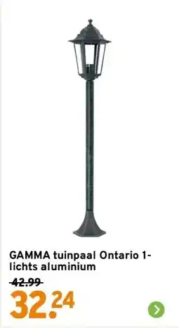 GAMMA GAMMA tuinpaal Ontario 1-lichts aluminium aanbieding