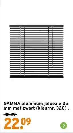 GAMMA GAMMA aluminum jaloezie 25 mm mat zwart (kleurnr. 320) 60x180 cm (bxh) aanbieding