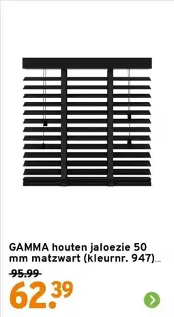 GAMMA GAMMA houten jaloezie 50 mm matzwart (kleurnr. 947) 60x180 cm (bxh) aanbieding