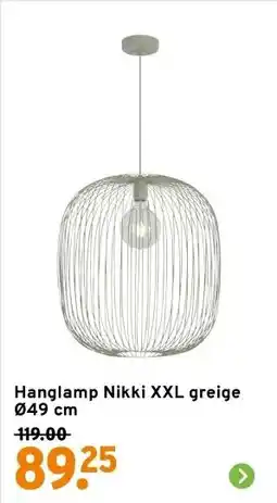 GAMMA Hanglamp Nikki XXL greige Ø49 cm aanbieding