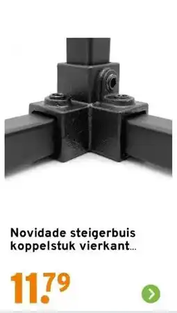 GAMMA Novidade steigerbuis koppelstuk vierkant kniestuk zwart ø 25 mm aanbieding