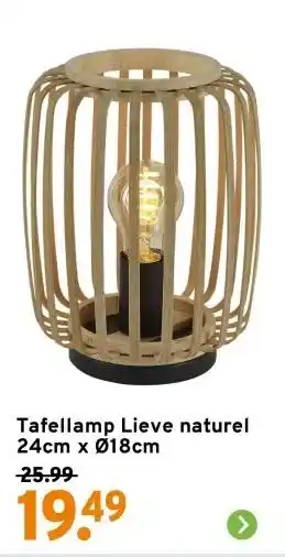 GAMMA Tafellamp Lieve naturel 24cm x Ø18cm aanbieding