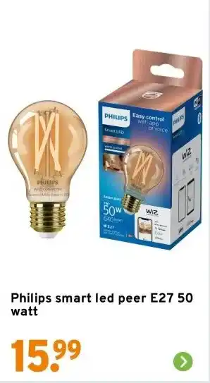 GAMMA Philips smart led peer E27 50 watt aanbieding