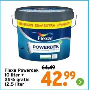 GAMMA Flexa Powerdek 10 liter + 25% gratis 12.5 liter aanbieding