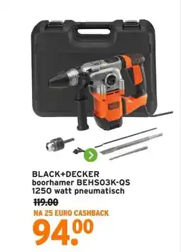 GAMMA BLACK+DECKER boorhamer BEHS03K-QS 1250 watt pneumatisch aanbieding
