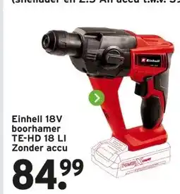 GAMMA Einhell 18V boorhamer TE-HD 18 LI Zonder accu aanbieding