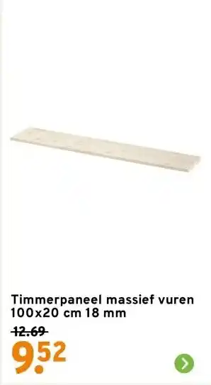 GAMMA Timmerpaneel massief vuren 100x20 cm 18 mm aanbieding