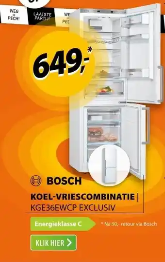Expert Bosch KGE36EWCP EXCLUSIV Wit aanbieding