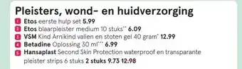 Etos Pleisters, wond- en huidverzorging aanbieding