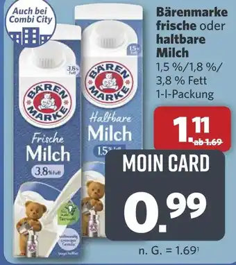 Combi Bärenmarke frische oder haltbare Milch aanbieding