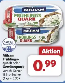 Combi Milram Frühlings- quark oder Gewürzquark aanbieding