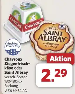 Combi Chavroux Ziegenfrisch käse oder Saint Albray aanbieding