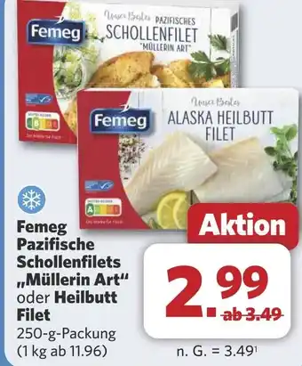 Combi Femeg Pazifische Schollenfilets ,,Müllerin Art oder Heilbutt aanbieding
