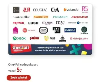 Bruna One4All cadeaukaart aanbieding