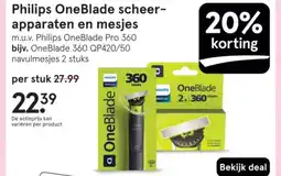 Etos Philips OneBlade scheer- apparaten en mesjes aanbieding