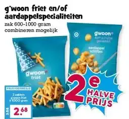 Boon`s Markt g'woon friet en/of aardappelspecialiteiten zak 600-1000 gram combineren mogelijk aanbieding