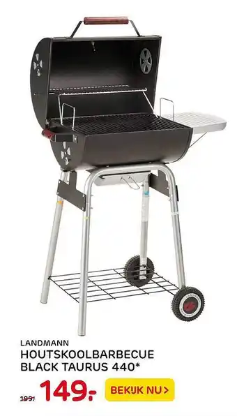 Praxis Landmann Houtskoolbarbecue Black Taurus 440 aanbieding