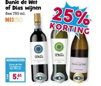 Boon`s Markt Danie de Wet of Dias wijnen fles 750 ml. aanbieding