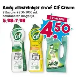 Boon`s Markt Andy allesreiniger en/of Cif Cream aanbieding