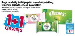 Boon`s Markt Page vochtig toiletpapier navulverpakking. Kleenex tissues en/of zakdoeken aanbieding