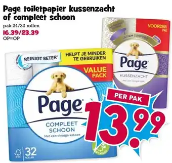 Boon`s Markt Page toiletpapier kussenzacht of compleet schoon aanbieding