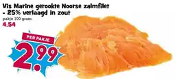 Boon`s Markt Vis Marine gerookte Noorse zalmfilet -25% verlaagd in zout aanbieding