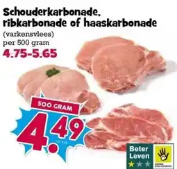 Boon`s Markt Schouderkarbonade. ribkarbonade of haaskarbonade aanbieding