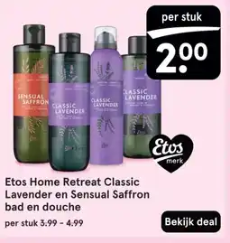 Etos Etos Home Retreat Classic Lavender en Sensual Saffron bad en douche aanbieding