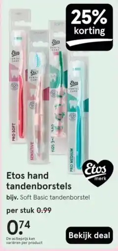 Etos Etos hand tandenborstels aanbieding