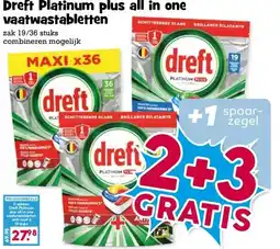 Boon`s Markt Dreft Platinum plus all in one vaatwastabletten aanbieding