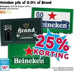 Boon`s Markt Heineken pils of 0.0% of Brand aanbieding