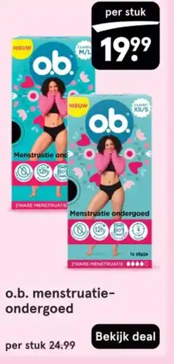 Etos o.b. menstruatie ondergoed aanbieding