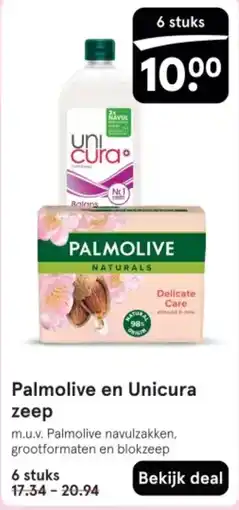 Etos Palmolive en Unicura zeep aanbieding