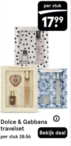Etos Dolce & Gabbana travelset aanbieding