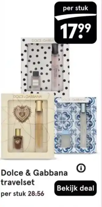 Etos Dolce & Gabbana travelset aanbieding