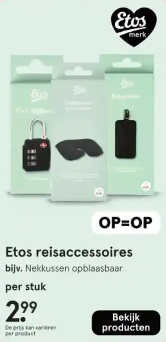 Etos Etos reisaccessoires bijv. Nekkussen opblaasbaar aanbieding