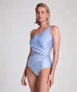 Hunkemoller Hunkemöller Badpak Shaping Shell Mesh Blauw aanbieding