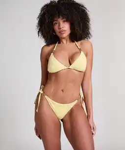 Hunkemoller Hunkemöller Cheeky Tanga Bikinibroekje Crochet Geel aanbieding