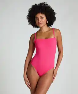 Hunkemoller Hunkemöller Badpak Bandeau Scallop Roze aanbieding