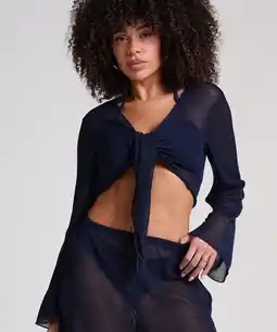 Hunkemoller Hunkemöller Gebreide strandtop Blauw aanbieding