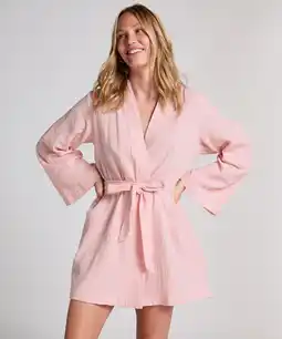 Hunkemoller Hunkemöller Mousseline Badjas Kort Roze aanbieding